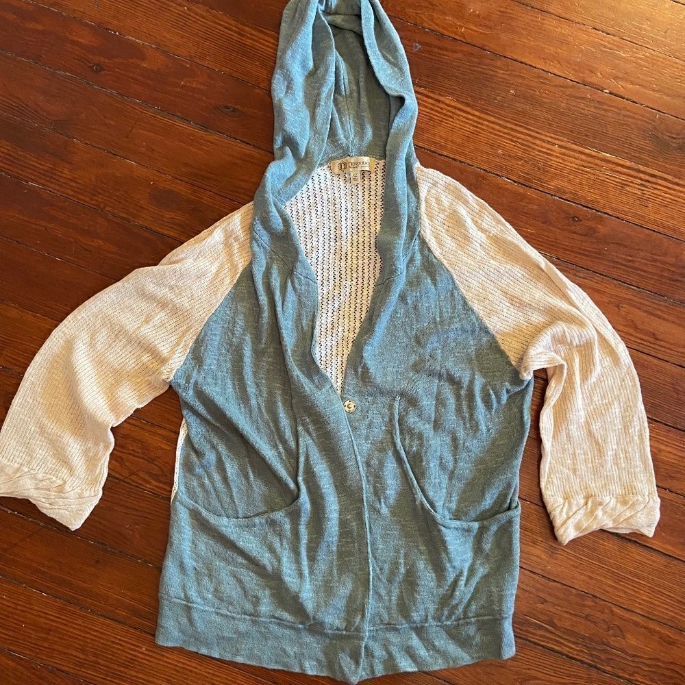 Democracy XL Blue & White Cardigan